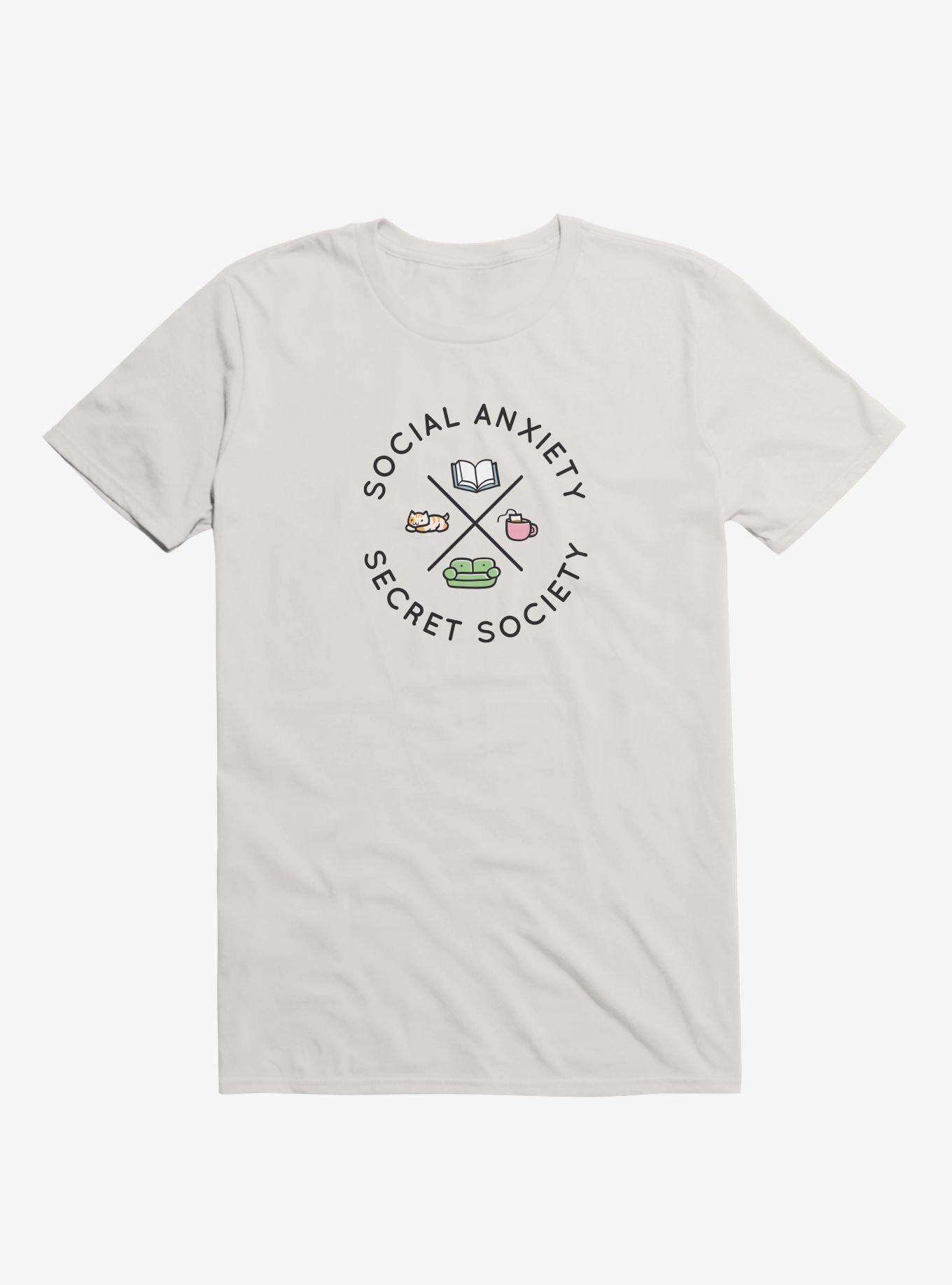 Social Anxiety Secret Society T-Shirt, WHITE, hi-res