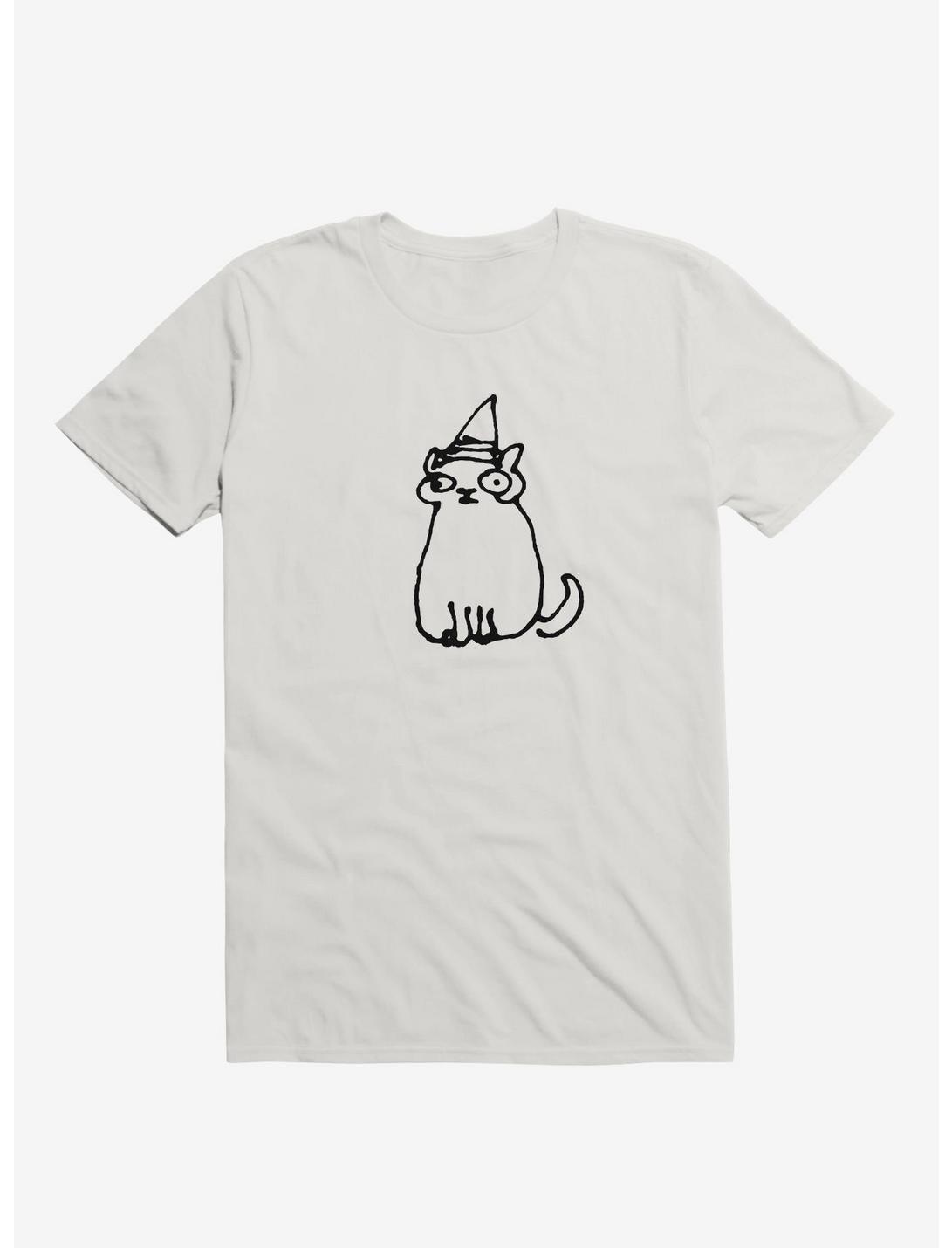 Wizard Cat T-Shirt, WHITE, hi-res