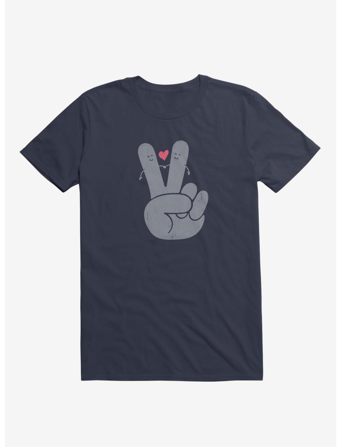Peace & Love T-Shirt, NAVY, hi-res