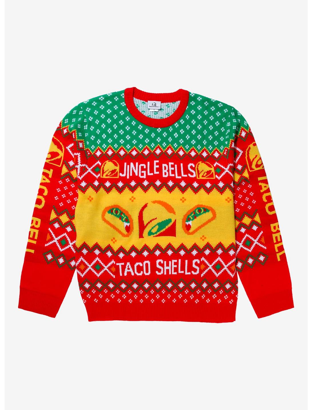 Taco Bell Jingle Bells Taco Shells Holiday Sweater - BoxLunch Exclusive, RED, hi-res