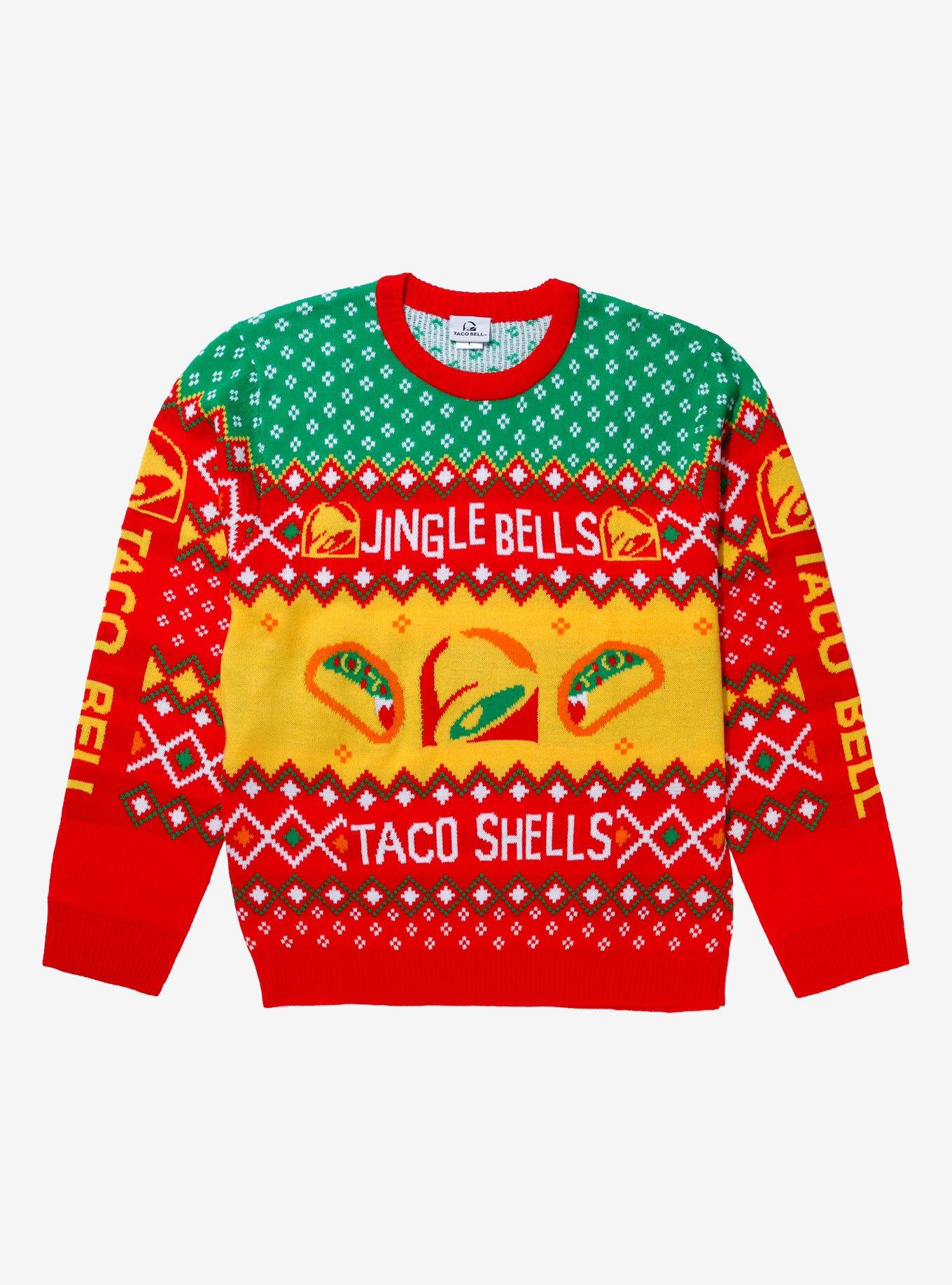 Taco Bell Jingle Bells Taco Shells Holiday Sweater - BoxLunch Exclusive, RED, hi-res