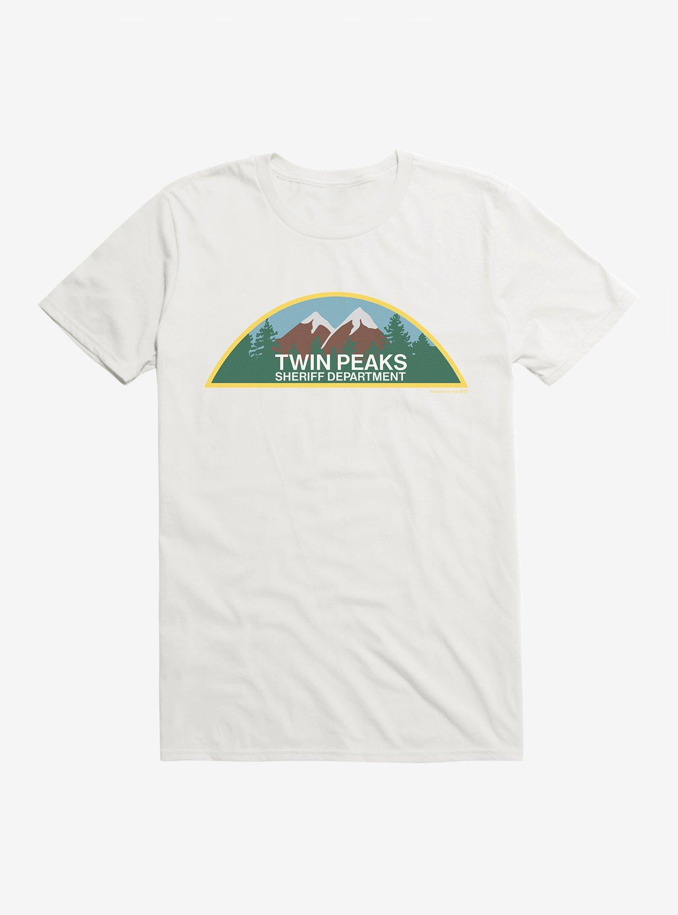 Twin Peaks Sheriff Department Mountain Icon T-Shirt, WHITE, hi-res