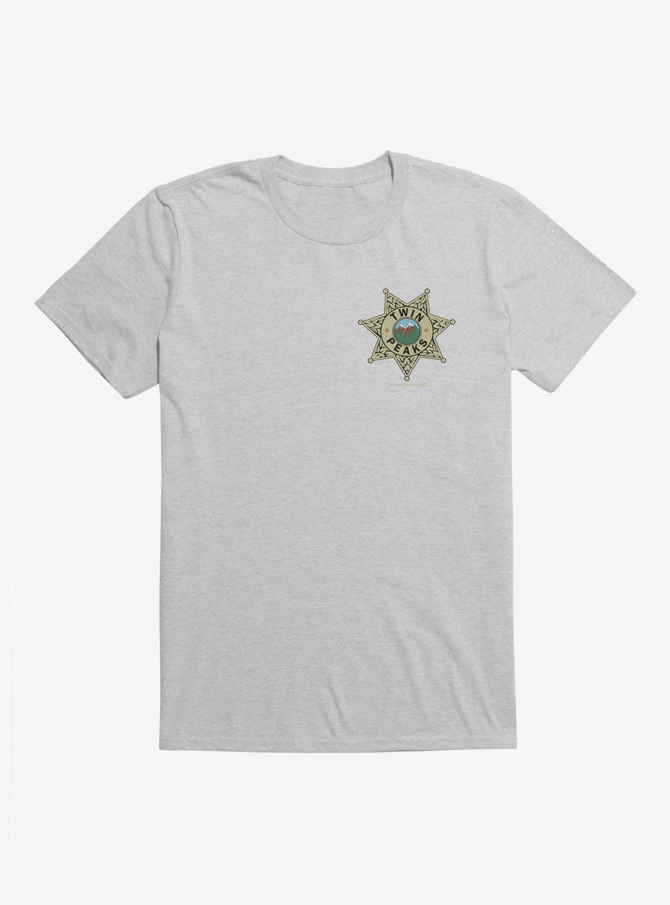 Twin Peaks Star Sheriff Badge Icon T-Shirt, HEATHER GREY, hi-res