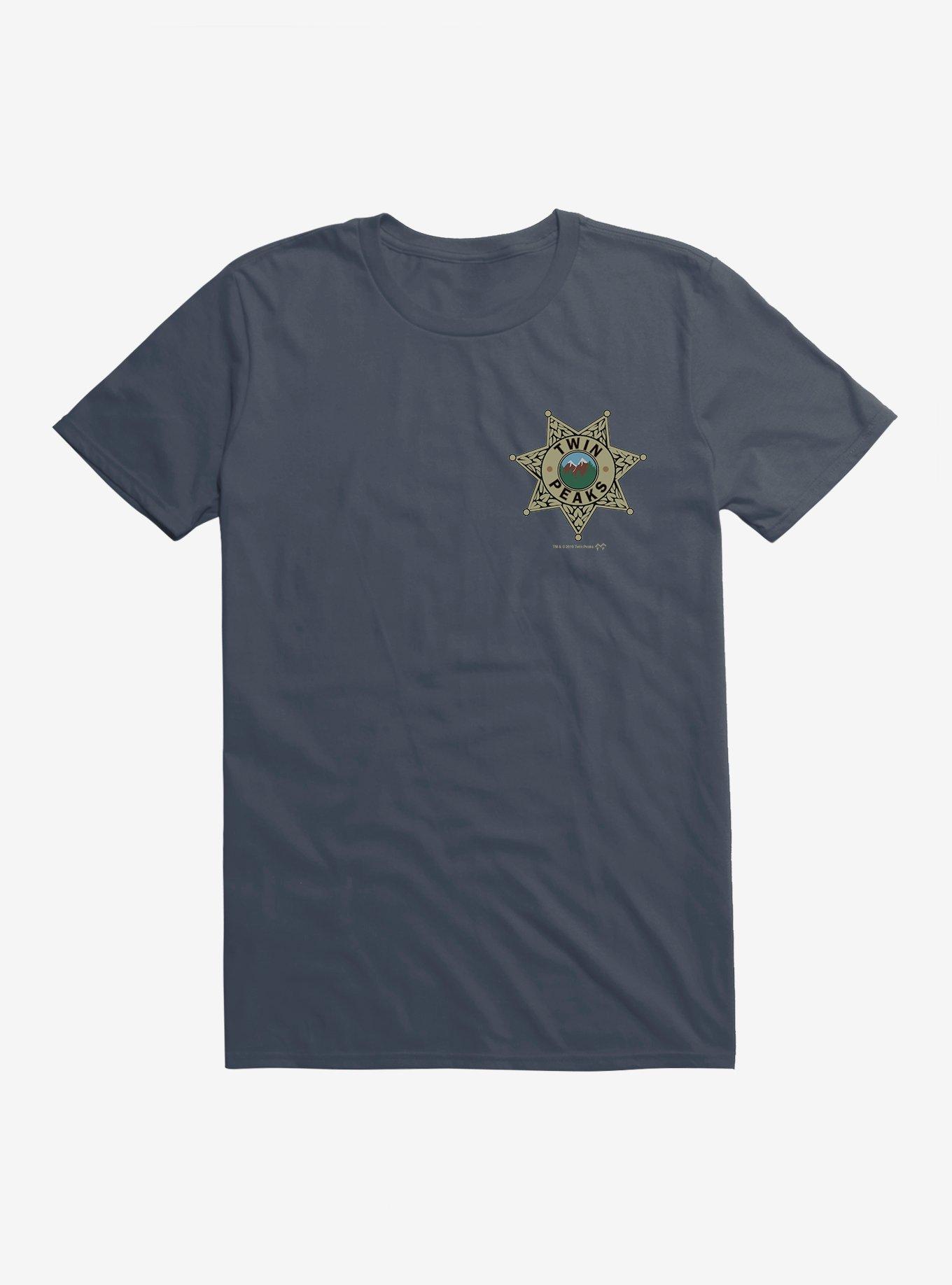 Twin Peaks Star Sheriff Badge Icon T-Shirt, LAKE, hi-res