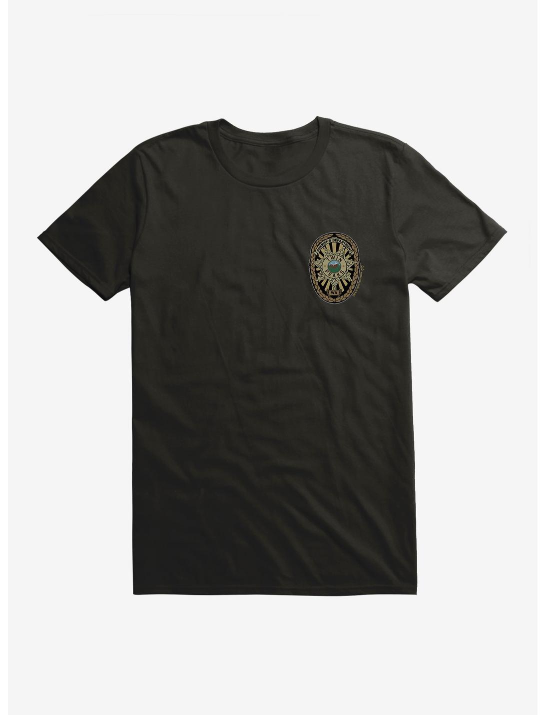 Twin Peaks Sheriff Badge Icon T-Shirt, BLACK, hi-res