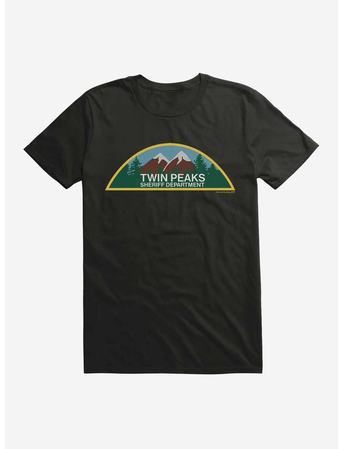 Twin Peaks Sheriff Department Mountain Icon T-Shirt, BLACK, hi-res