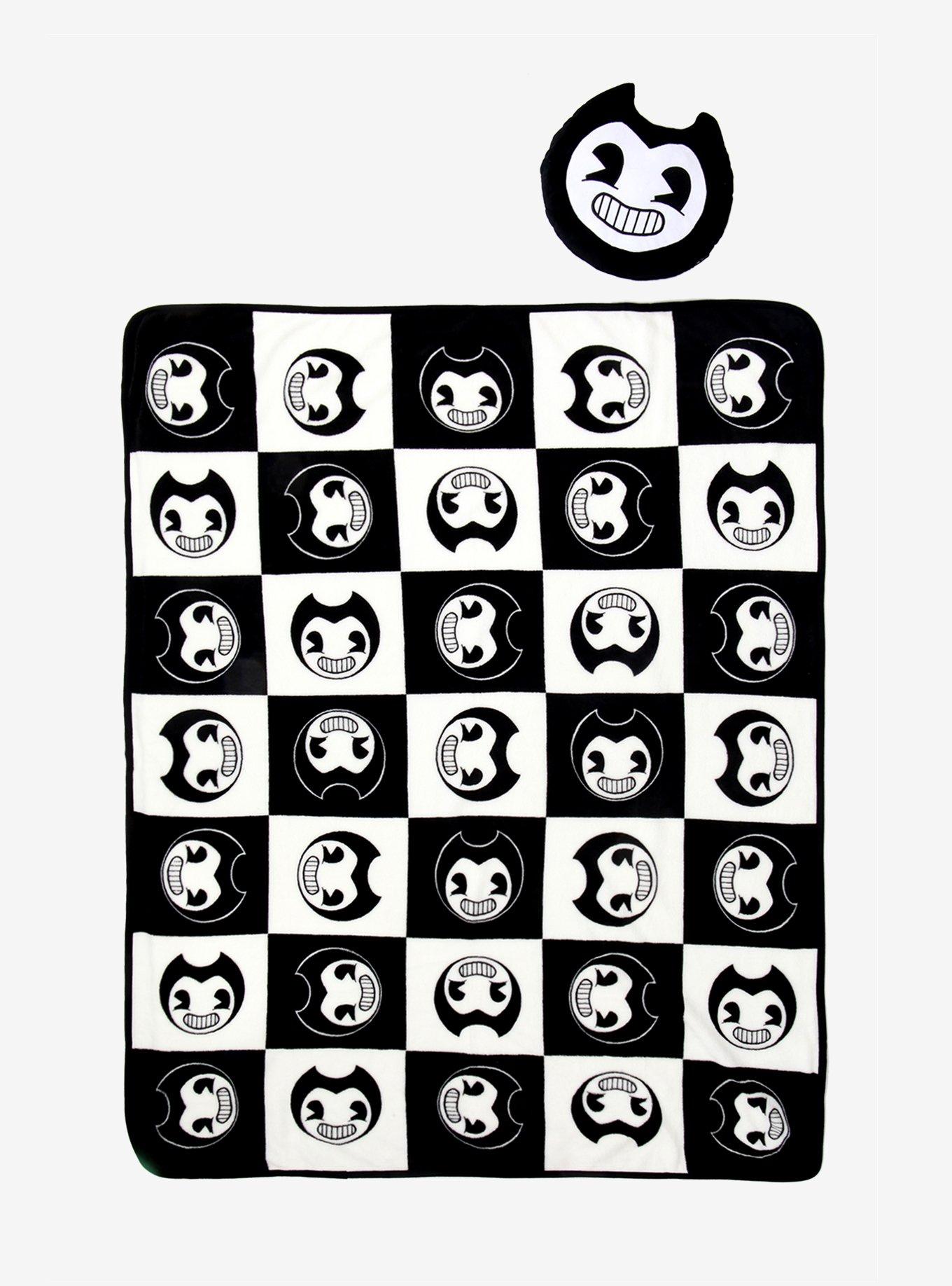 Bendy And The Ink Machine Checkered Bendy Throw Blanket Pillow