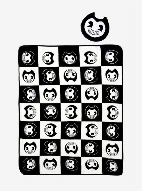 Bendy And The Ink Machine Checkered Bendy Throw Blanket Pillow Hot Topic