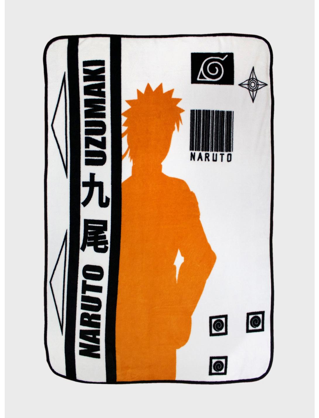 Naruto Shippuden Black White & Orange Throw Blanket, , hi-res