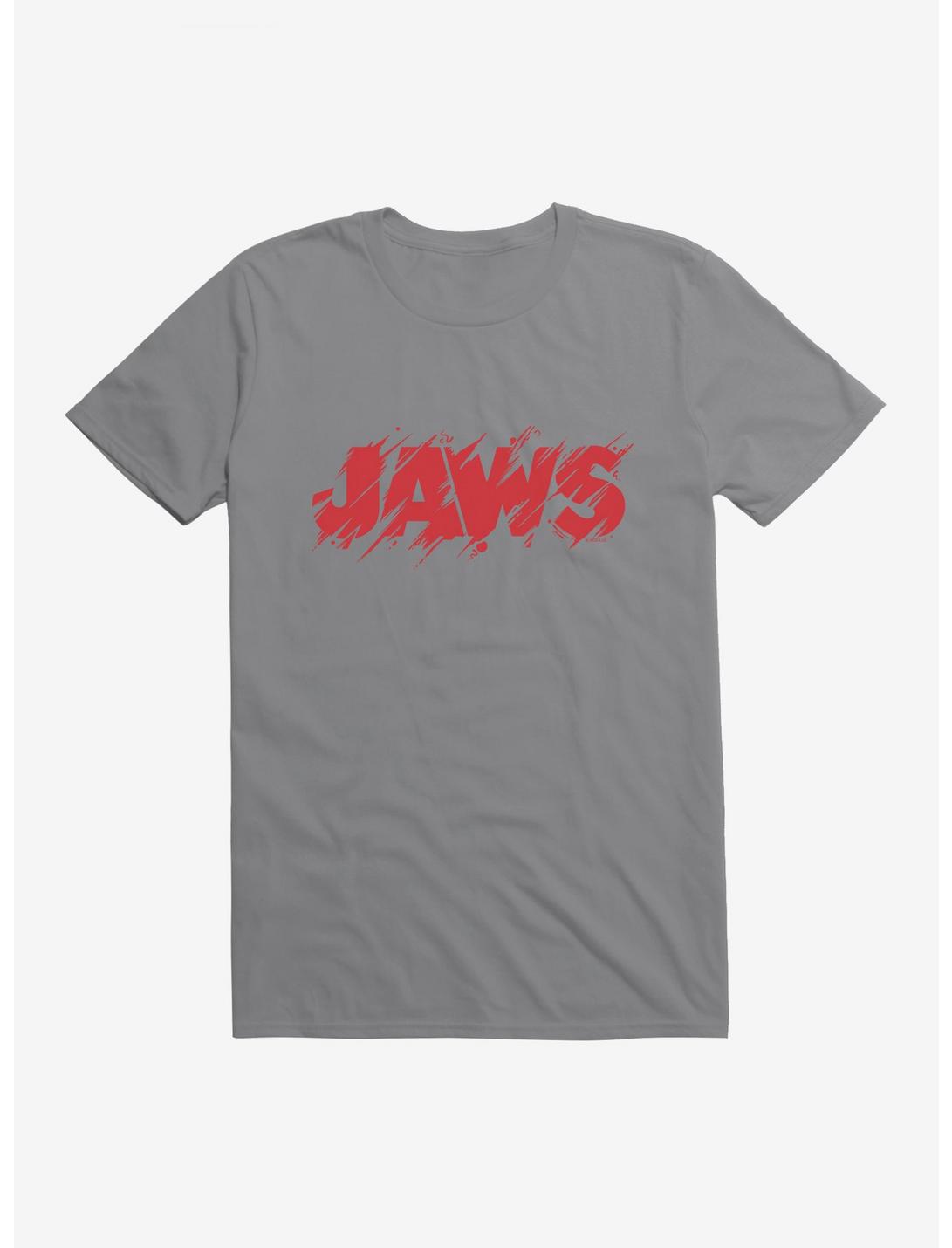 Jaws Classic Thrash Title Script T-Shirt, STORM GREY, hi-res