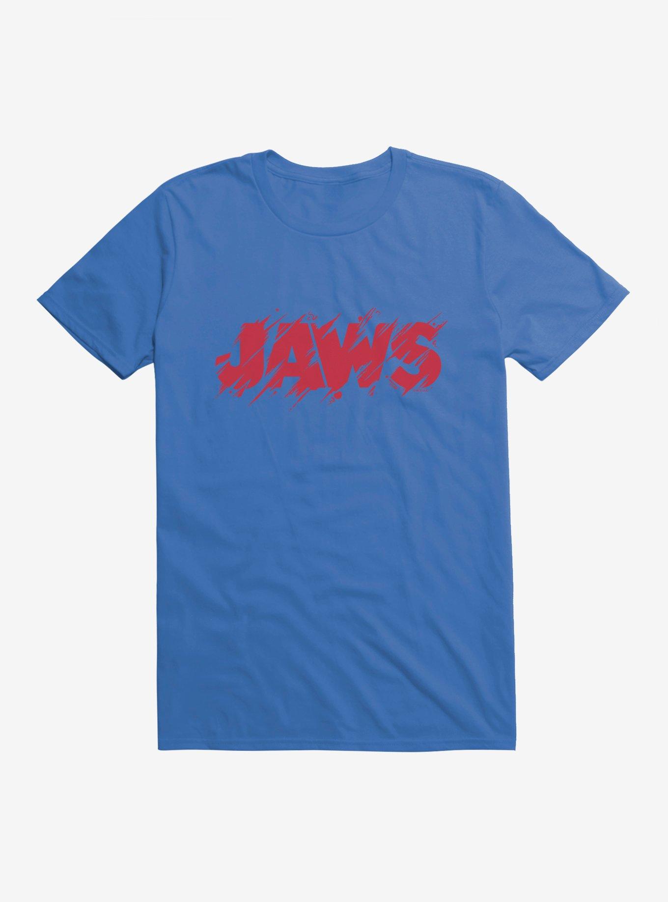 Jaws Classic Thrash Title Script T-Shirt, ROYAL BLUE, hi-res
