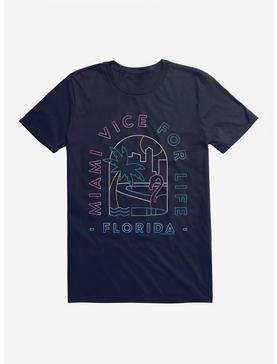 Miami Vice For Life Beach Scene Outline T-Shirt, , hi-res