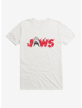 Jaws Classic Thrash Icon Script T-Shirt, WHITE, hi-res