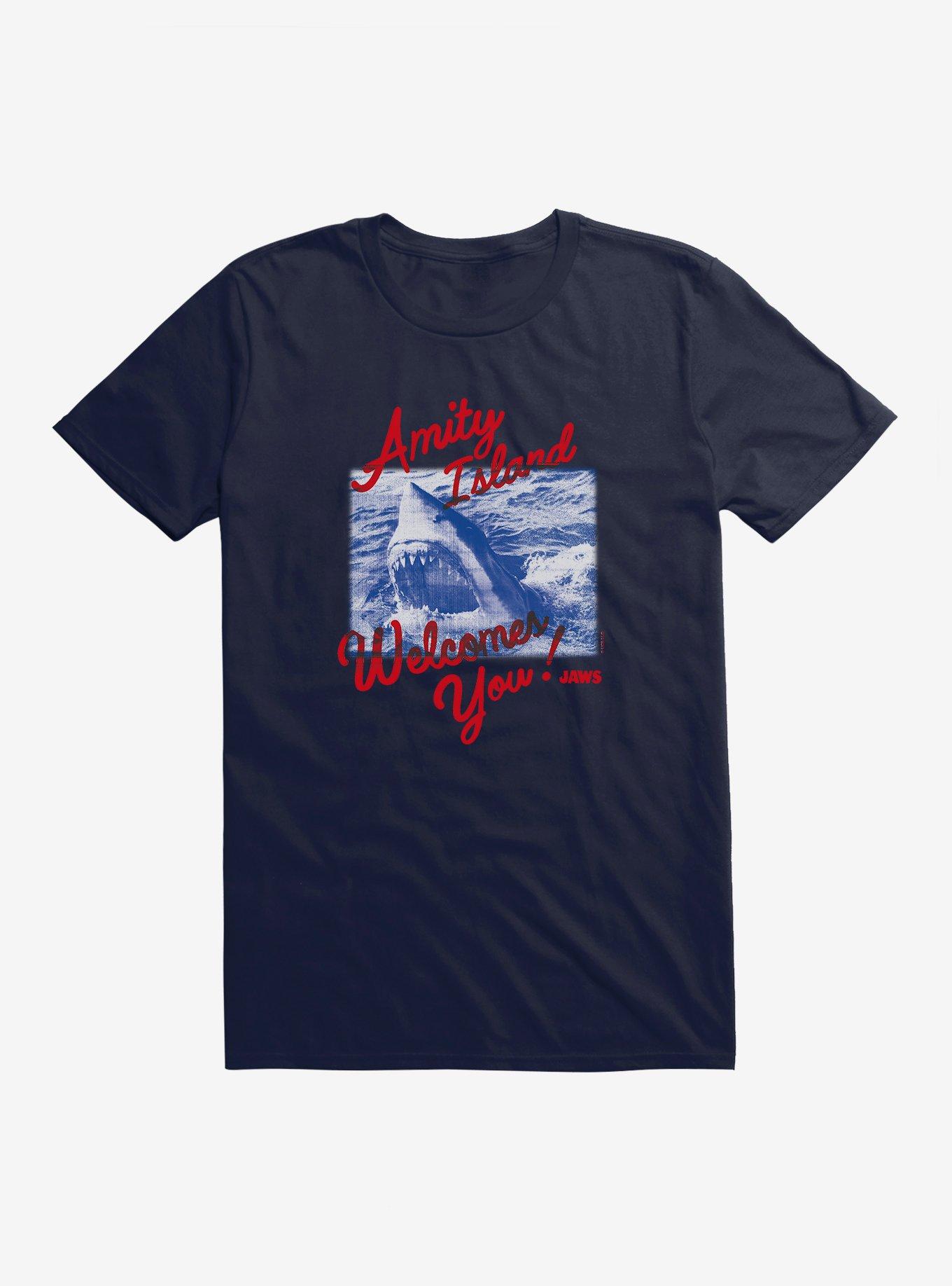 Jaws Welcome Card T-Shirt, NAVY, hi-res