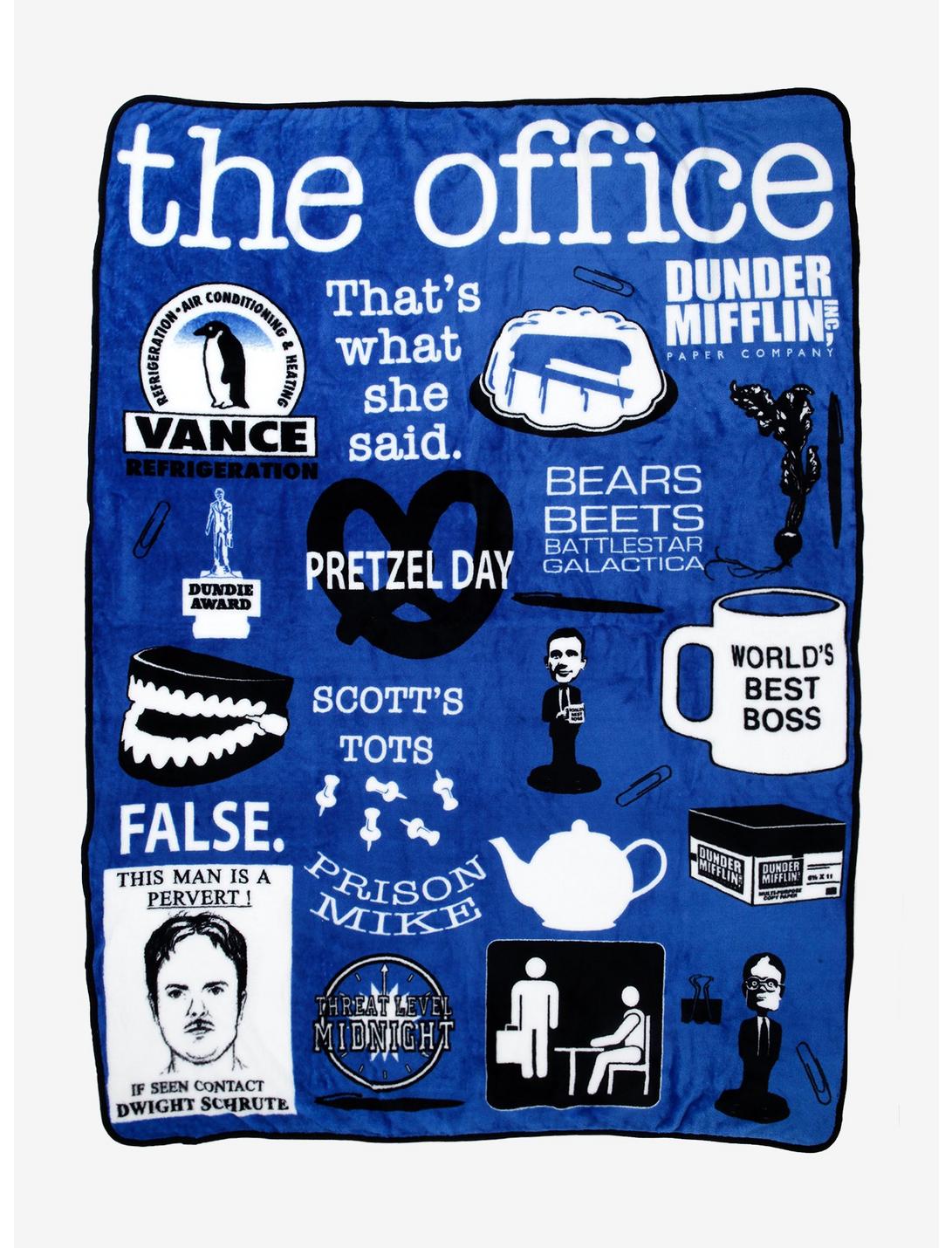 The Office Quotes & Icons Throw Blanket, , hi-res