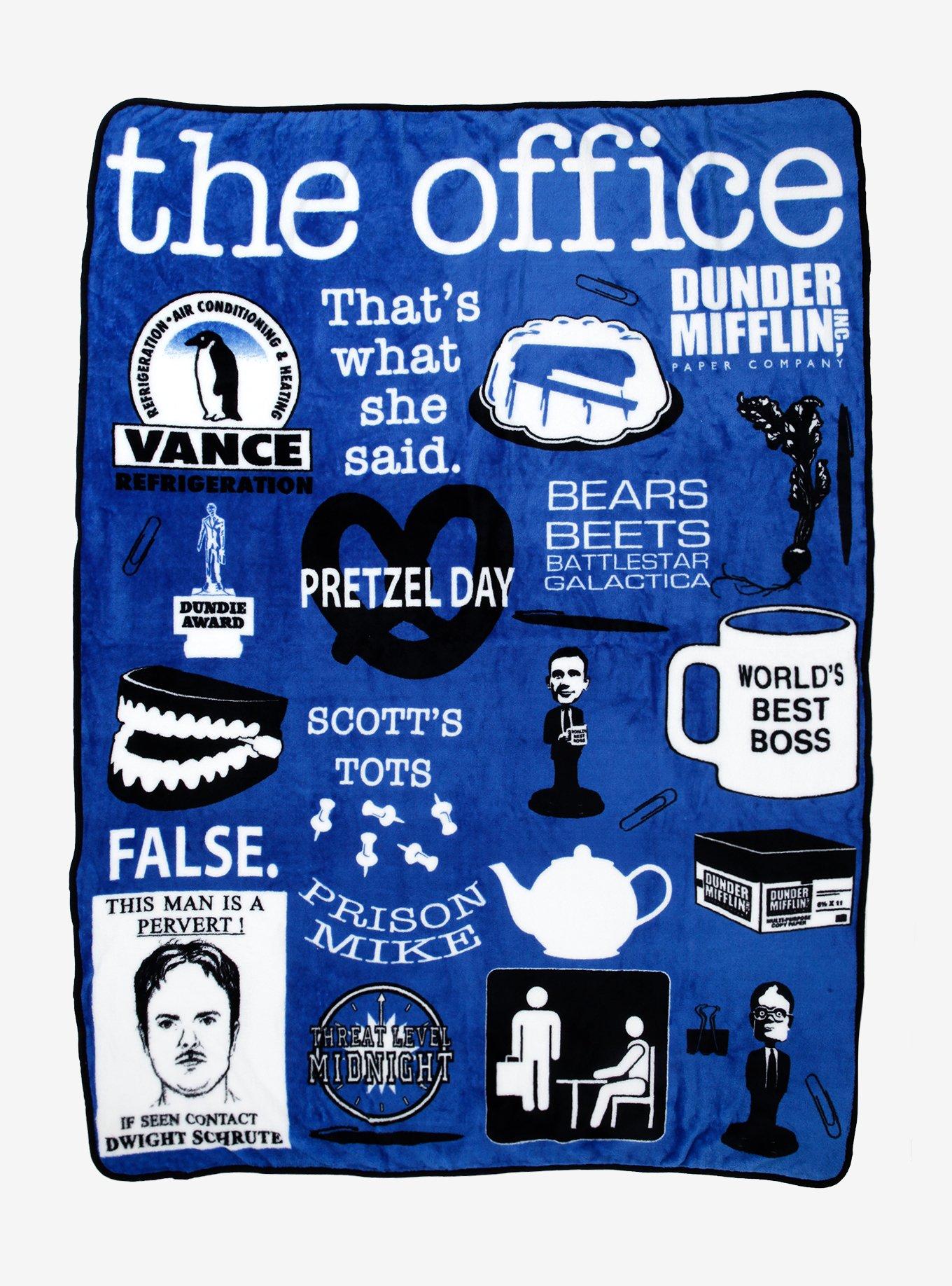 The Office Quotes Icons Throw Blanket