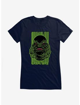 Creature From The Black Lagoon Green Name Stack Girls T-Shirt, NAVY, hi-res