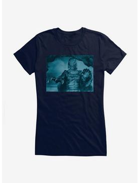 Creature From The Black Lagoon Live Action Blue Scene Girls T-Shirt, NAVY, hi-res