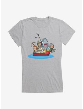 Jaws Chibi Boat Attack Girls T-Shirt, , hi-res