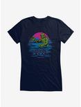 Creature From The Black Lagoon Pastel Title Art Girls T-Shirt, NAVY, hi-res