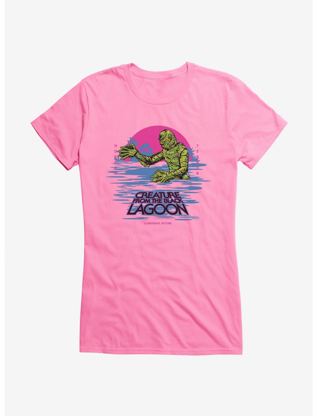Creature From The Black Lagoon Pastel Title Art Girls T-Shirt, CHARITY PINK, hi-res