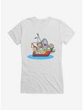 Jaws Chibi Boat Attack Girls T-Shirt, WHITE, hi-res