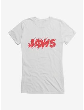 Jaws Classic Thrash Title Script Girls T-Shirt, WHITE, hi-res