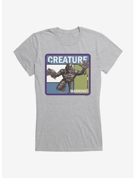Creature From The Black Lagoon Warning Pop Poster Girls T-Shirt, HEATHER, hi-res