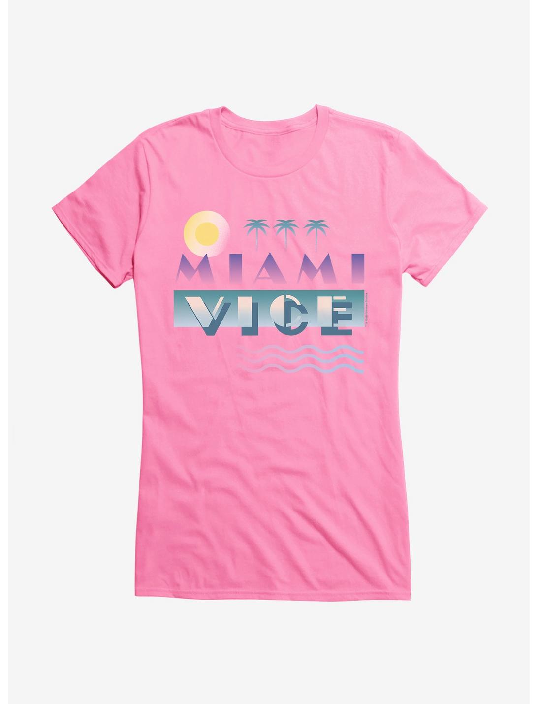 Miami Vice Bold Beach Script Girls T-Shirt, CHARITY PINK, hi-res