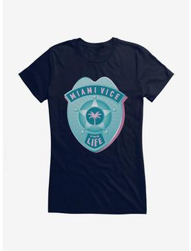 Miami Vice Life Pastel Badge Girls T-Shirt, NAVY, hi-res