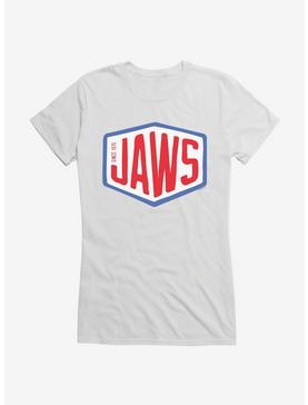 Jaws Font Logo Girls T-Shirt, WHITE, hi-res