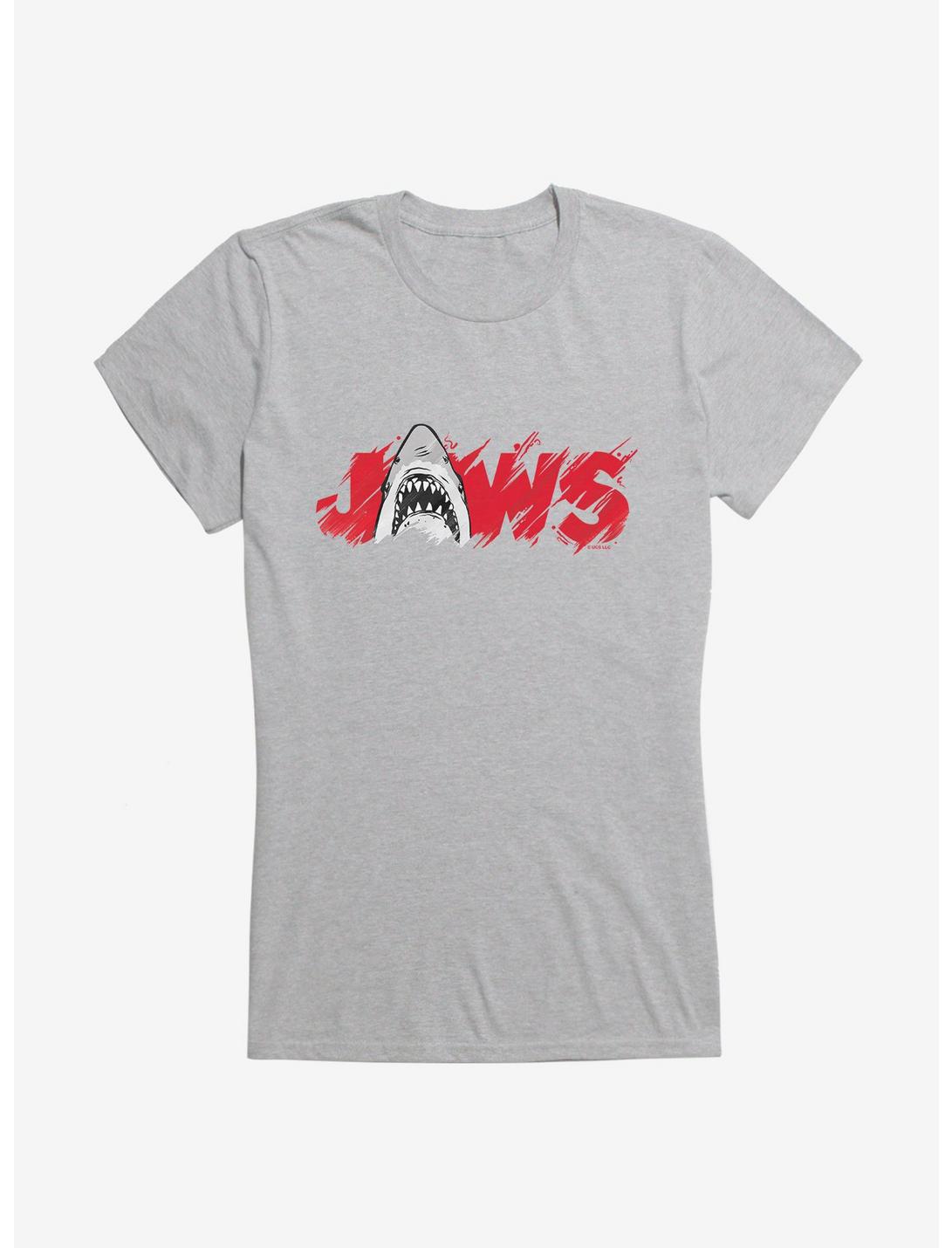 Jaws Classic Thrash Icon Script Girls T-Shirt, HEATHER, hi-res