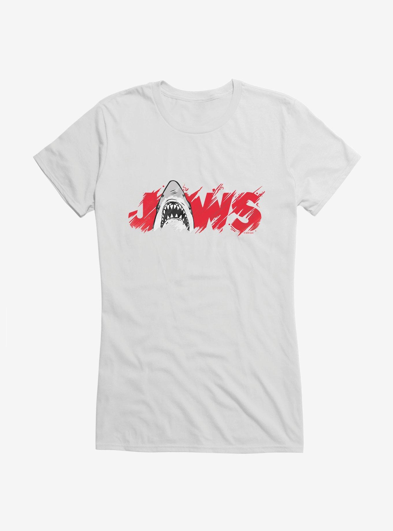 Jaws Classic Thrash Icon Script Girls T-Shirt, WHITE, hi-res