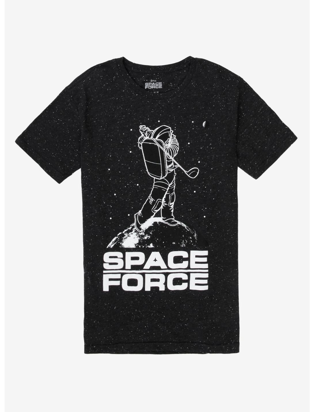 Space Force Golf on the Moon T-Shirt, BLACK, hi-res