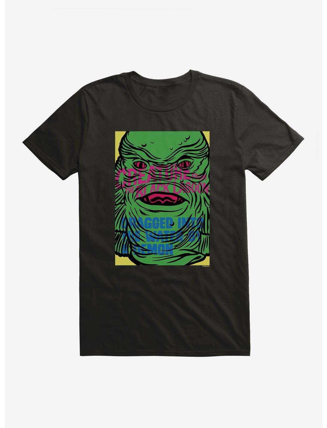 Creature From The Black Lagoon Dragged By A Demon T-Shirt, BLACK, hi-res