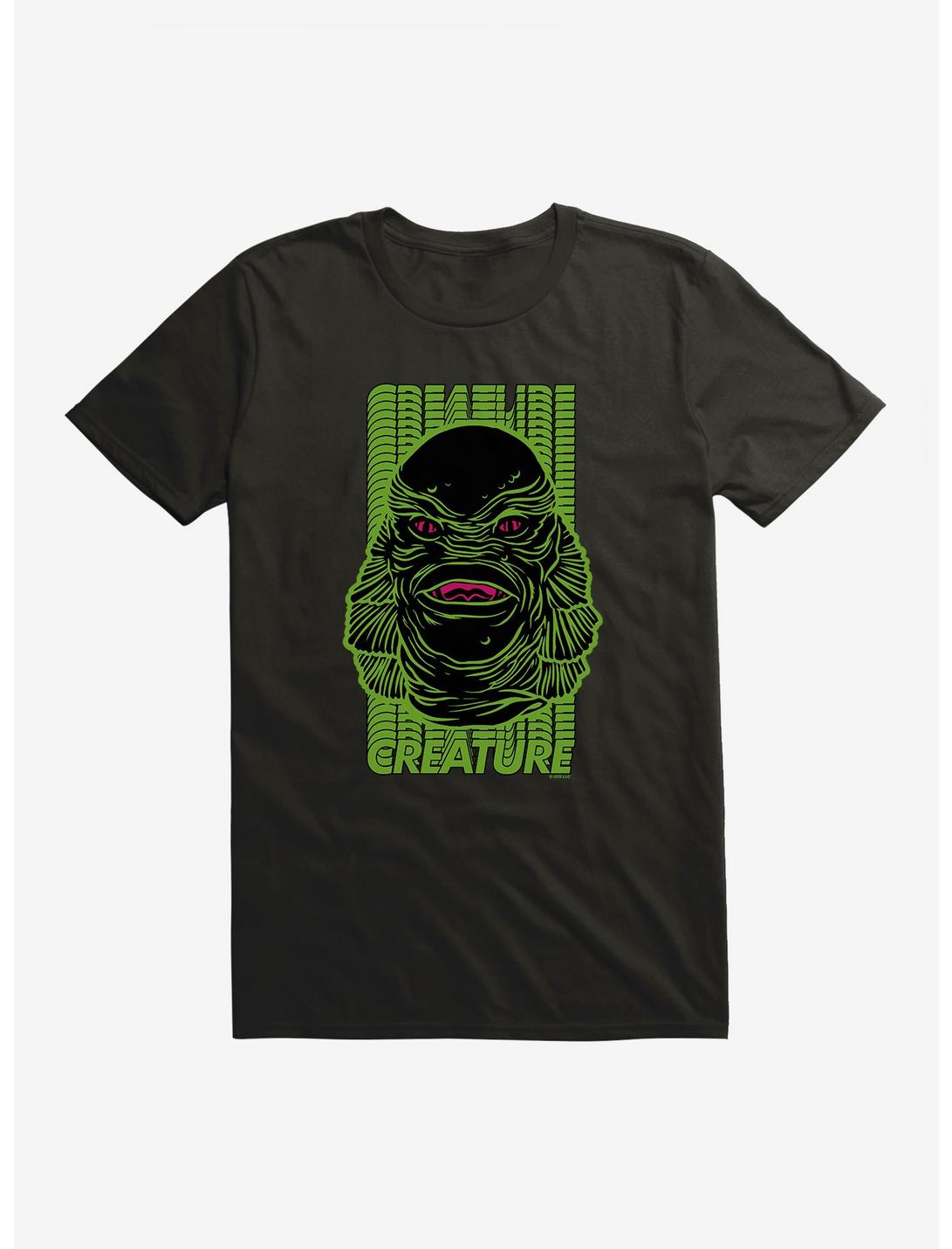 Creature From The Black Lagoon Green Name Stack T-Shirt, BLACK, hi-res
