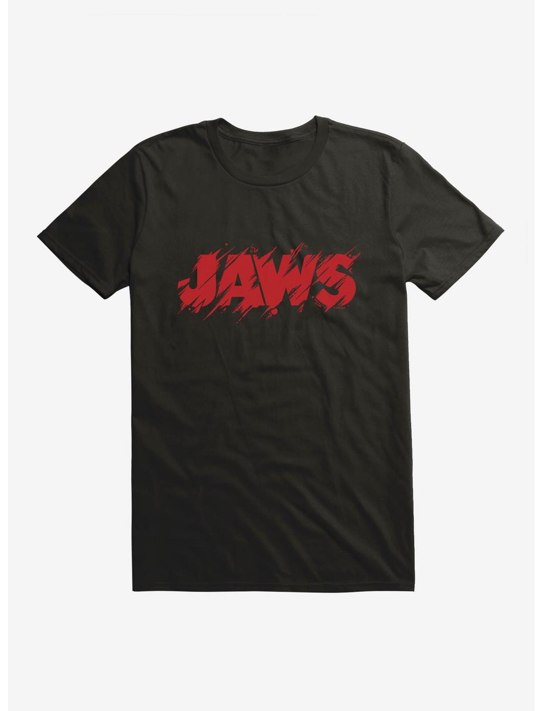 Jaws Classic Thrash Title Script T-Shirt, BLACK, hi-res