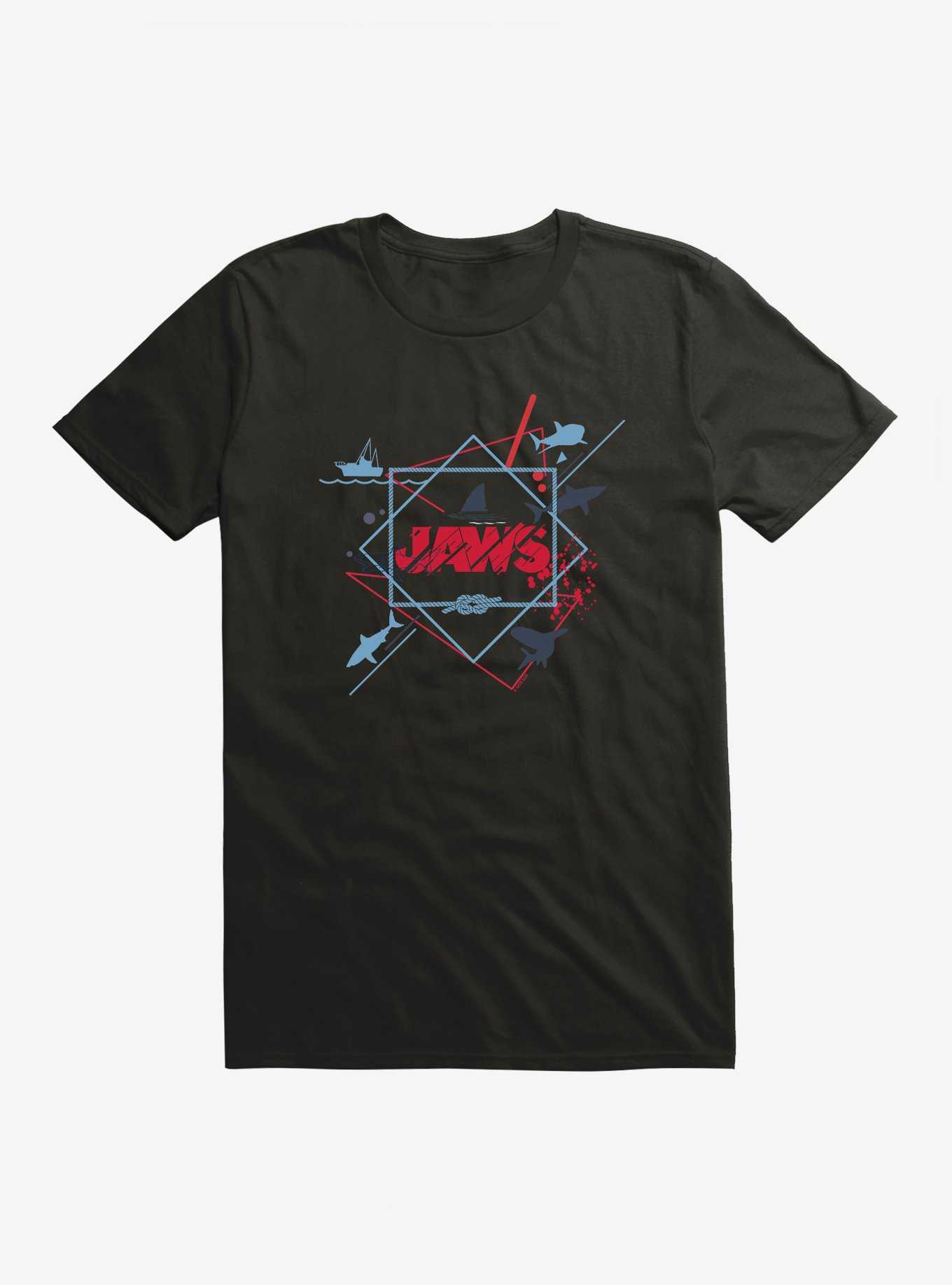 Jaws Linear Script Icons T-Shirt, , hi-res