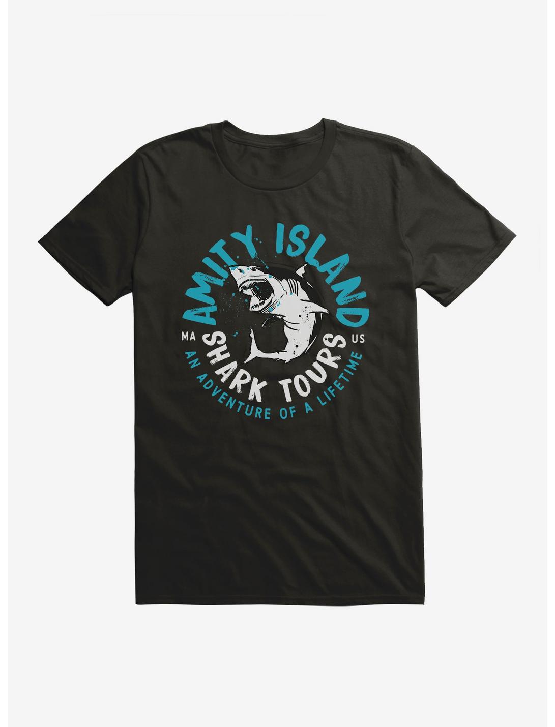 Jaws Amity Island Shark Tours T-Shirt, BLACK, hi-res