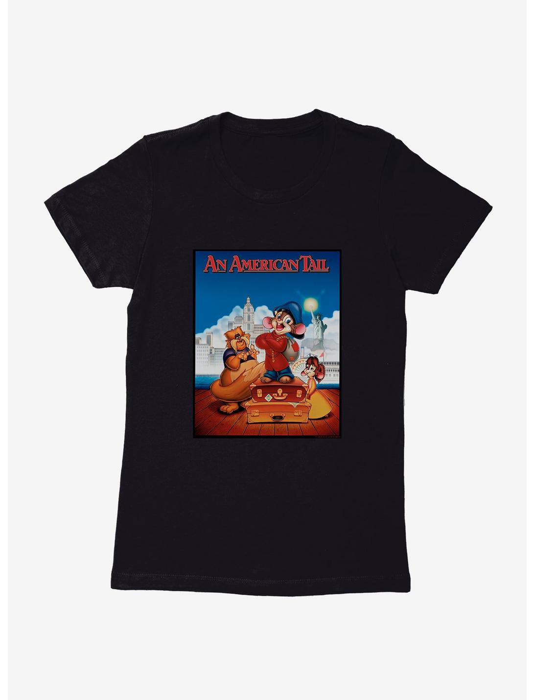 An American Tail Classic Movie Poster Womens T-Shirt, BLACK, hi-res
