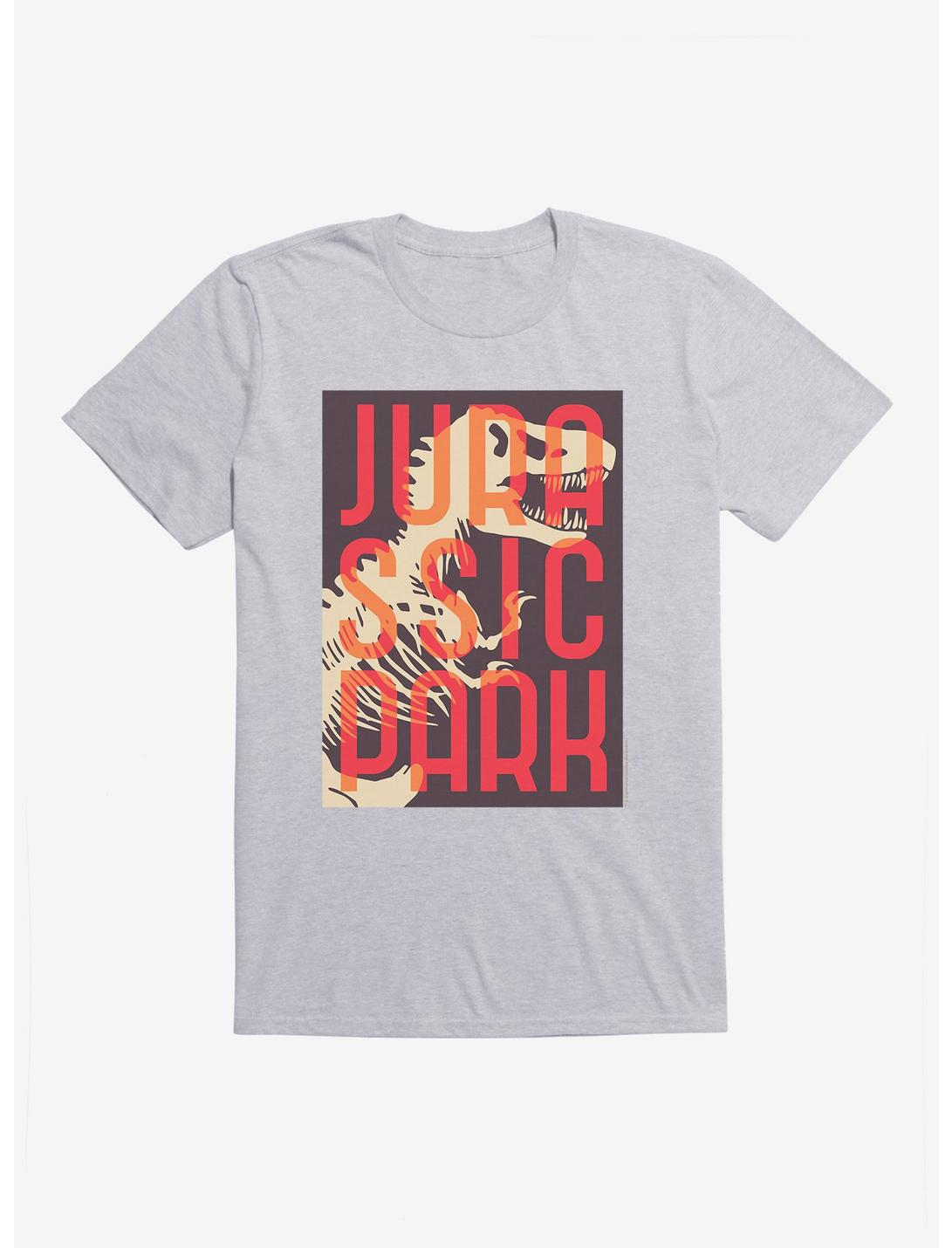 Jurassic Park Title Stack T-Shirt, HEATHER GREY, hi-res