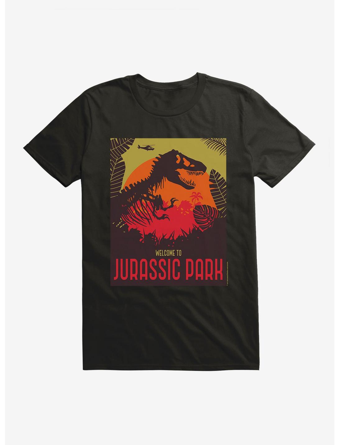 Jurassic Park Welcome Sunset T-Shirt, BLACK, hi-res