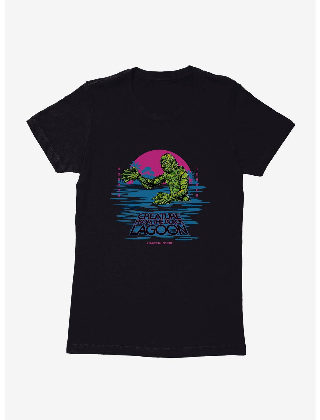 Creature From The Black Lagoon Pastel Title Art Womens T-Shirt, BLACK, hi-res