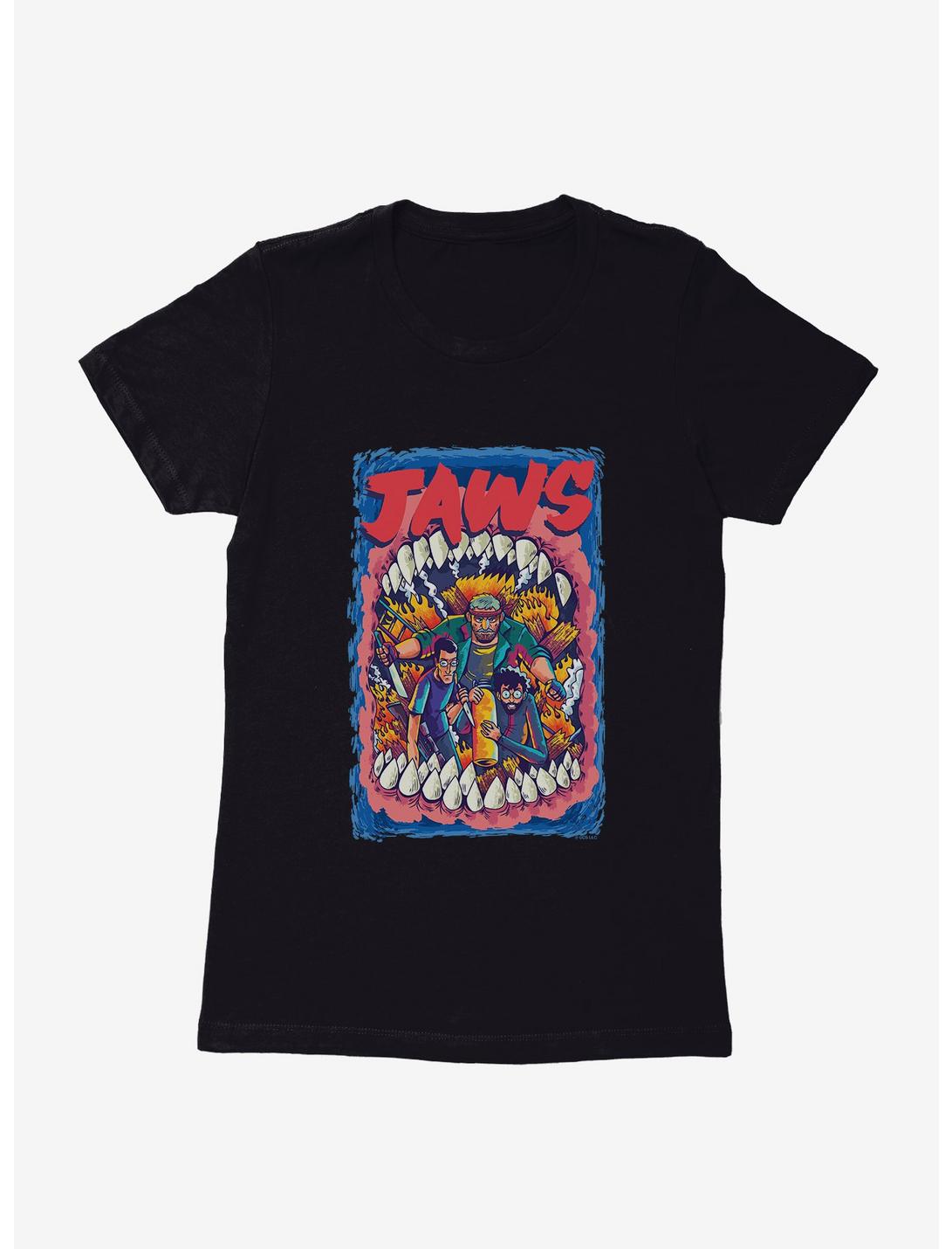 Jaws Comic Art Poster Womens T-Shirt, BLACK, hi-res