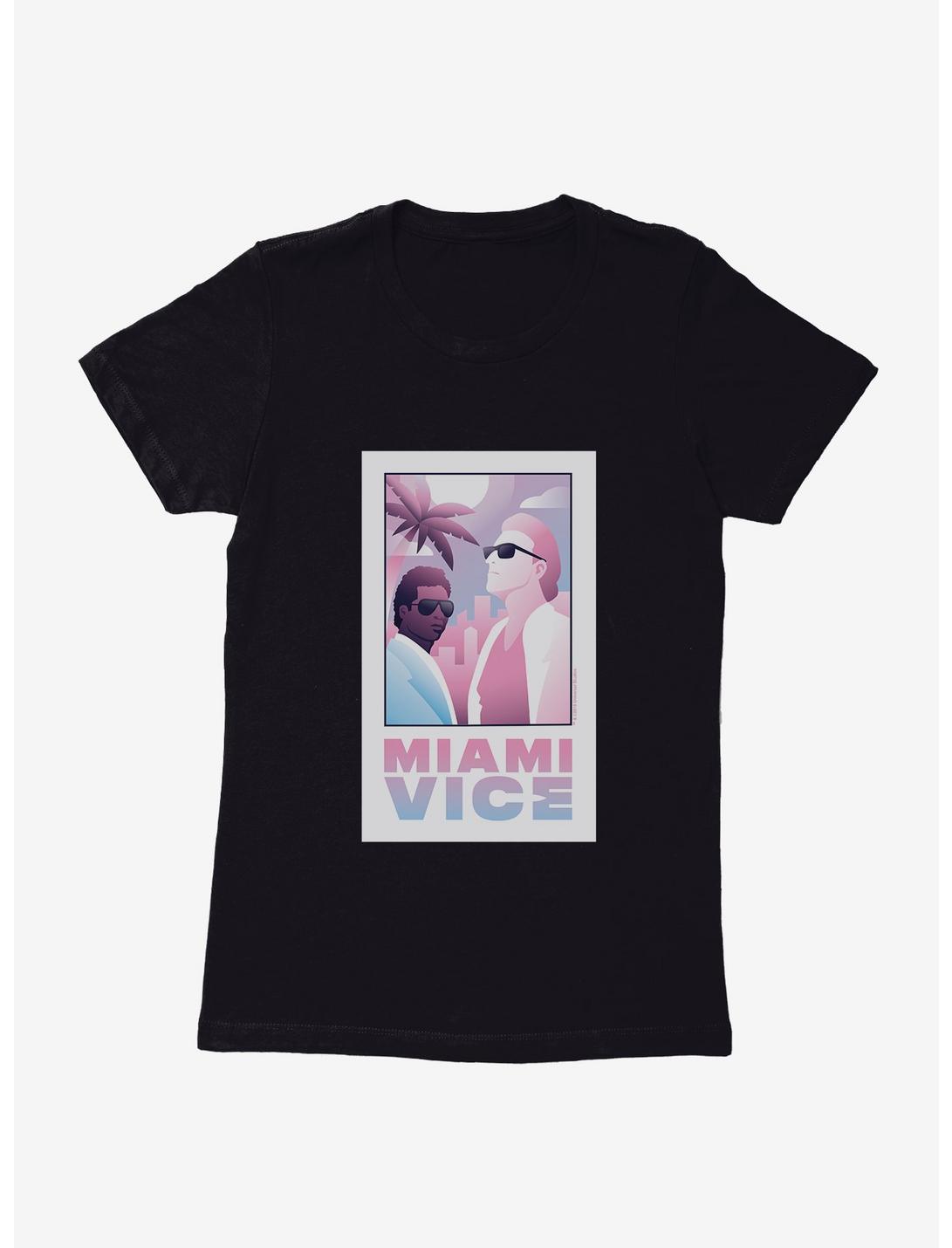 Miami Vice Pastel Crockett And Tubbs Womens T-Shirt, BLACK, hi-res