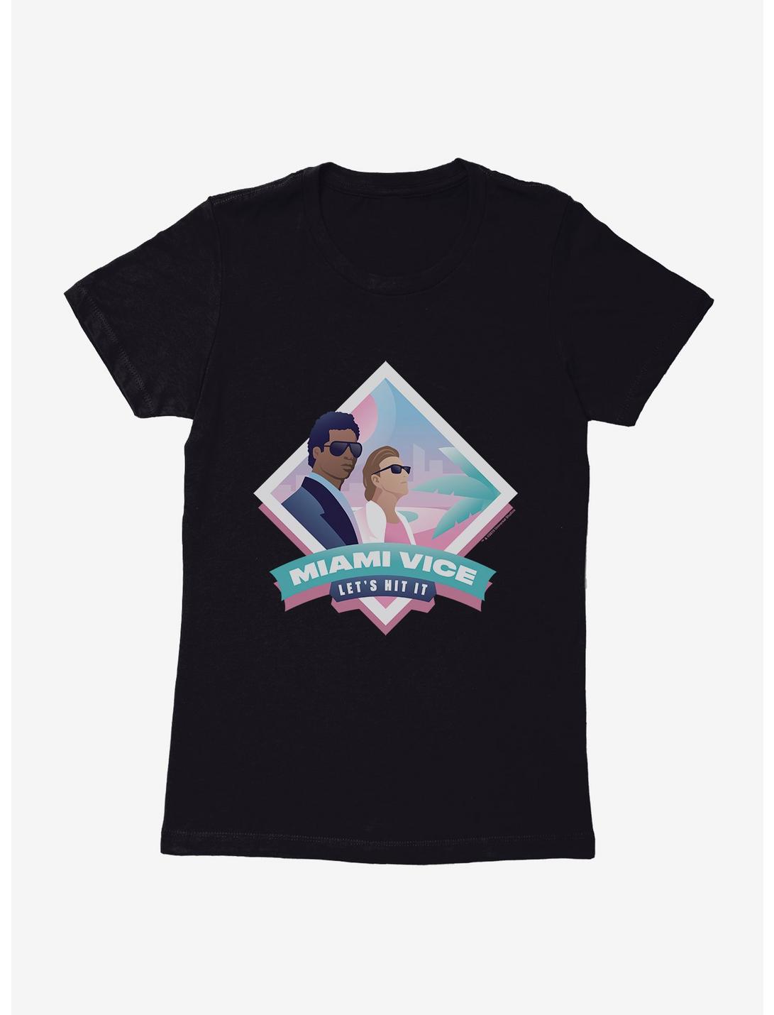 Miami Vice Pastel Hit It Banner Womens T-Shirt, BLACK, hi-res