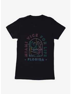 Miami Vice For Life Beach Scene Outline Womens T-Shirt, , hi-res