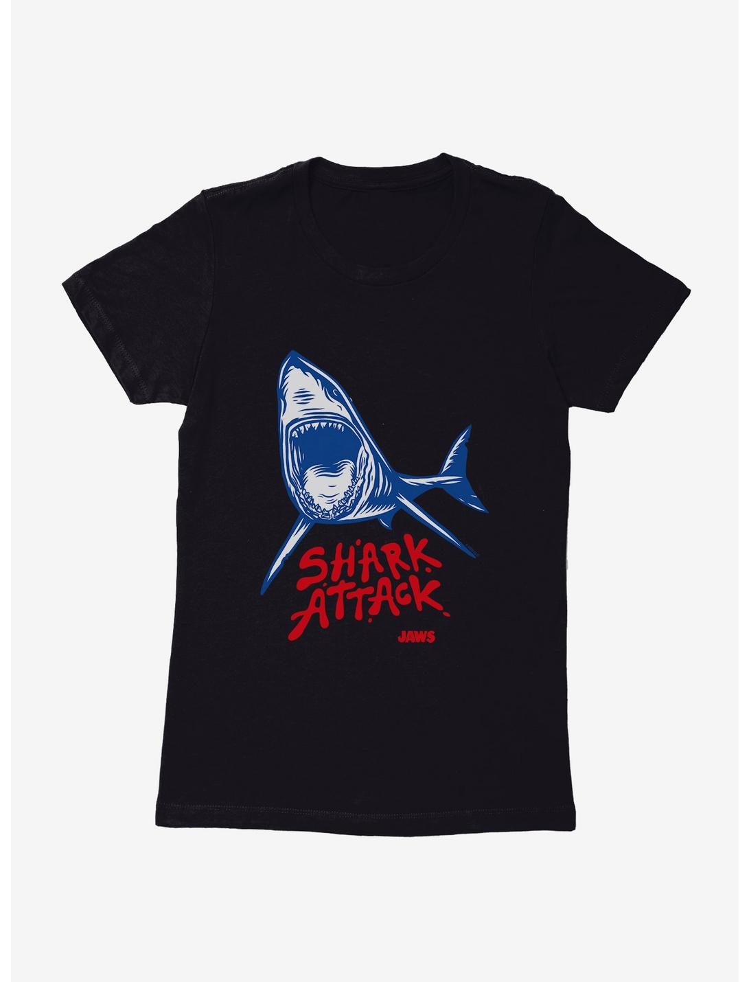 Jaws Shark Attack Womens T-Shirt, BLACK, hi-res