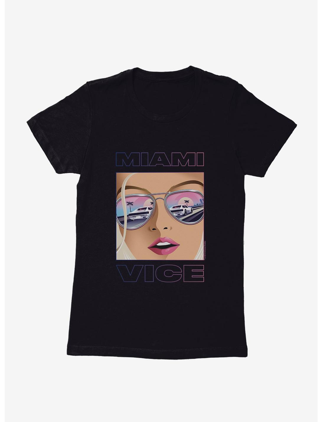 Miami Vice Sunglasses Reflection Womens T-Shirt, BLACK, hi-res