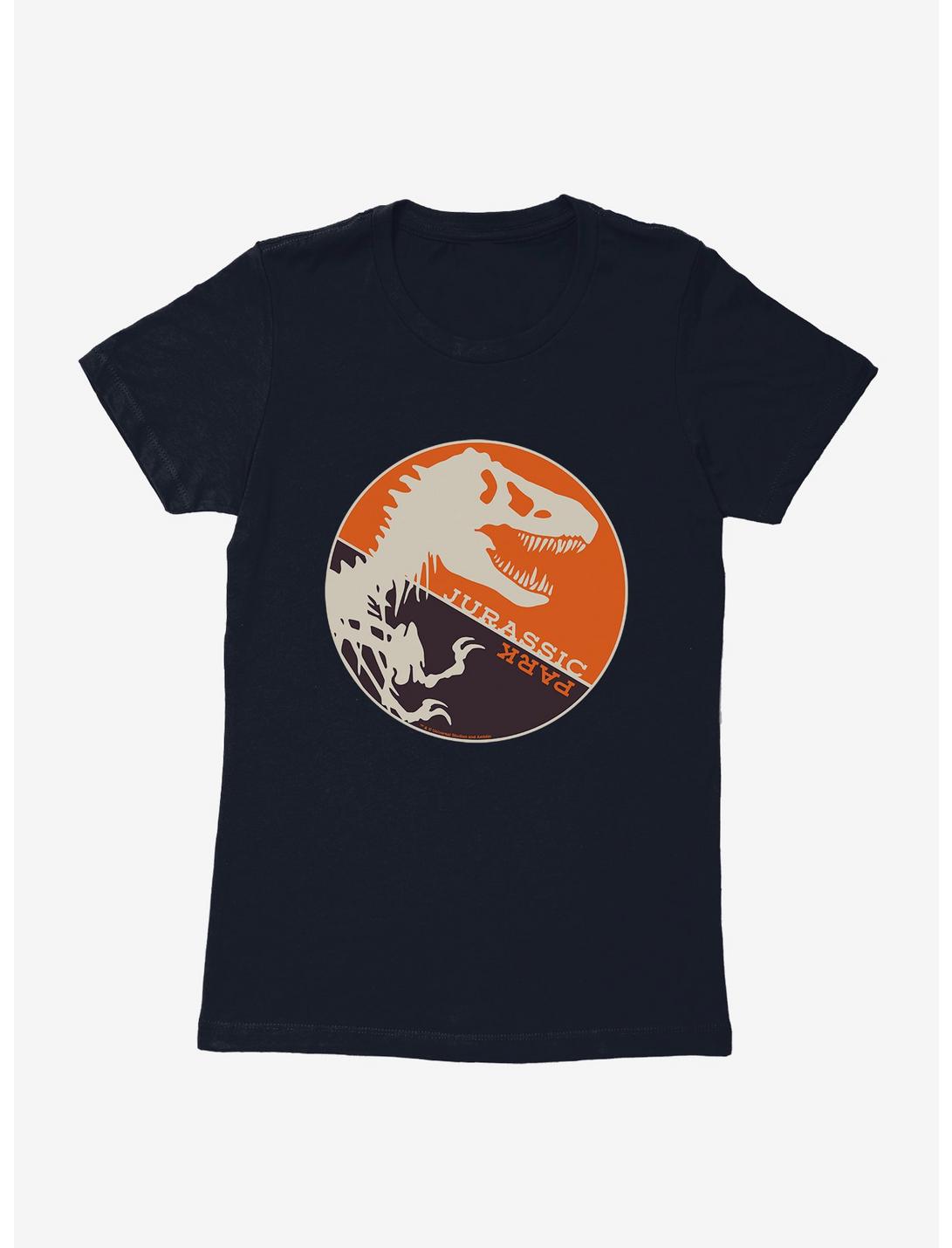 Jurassic Park T-Rex Circle Silhouette Womens T-Shirt, MIDNIGHT NAVY, hi-res